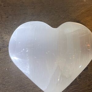 Selenite crystal heart